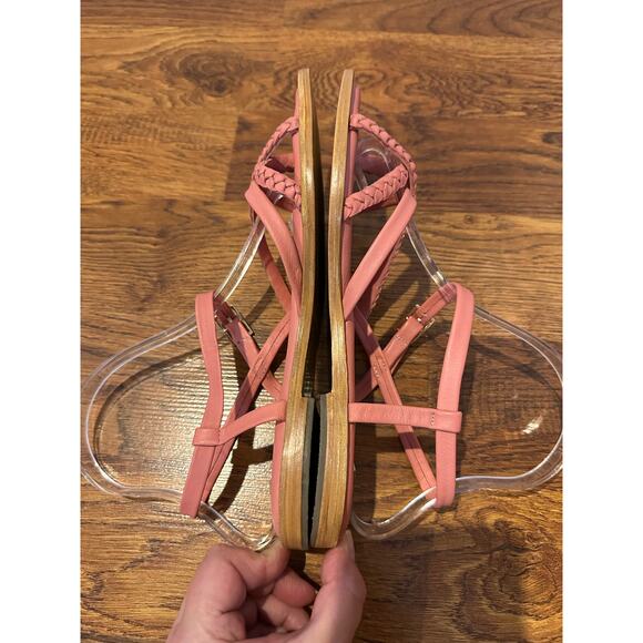 Free People Women's Sunny Day Braided Leather Sandals – Pink – Size 8.5 - Picture 6 of 9
